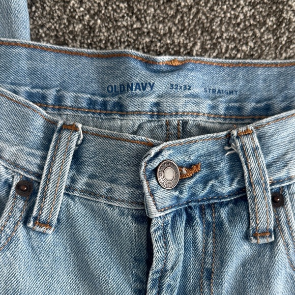 2/$20 JEANS WOMENS OLD NAVY Light Blue Lived In Denim 32x32 Straight Leg Loose - Picture 2 of 7